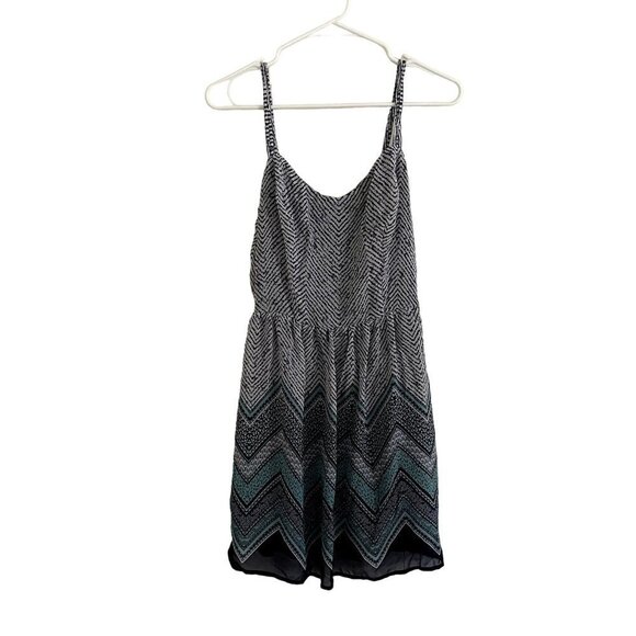 BeBop blue black white green chevron summer sundress spaghetti straps - Picture 1 of 6